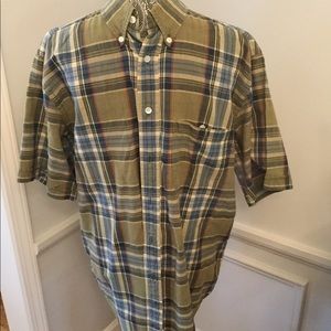 MANS KHAKI SHIRT WITH BLUE/NAVY/RED STRIPES 🌟